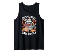 Funny Fall Raccoon Cozy Autumn Animal Autumn Leaves Acorn Tank Top