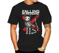 Funny Falling in Reverse Men Tshirt Cool Comfortable Tops Male Casual Loose Short-Sleev Tops Harajuku Oversized T Shirt Black XL