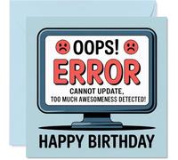 Funny Family Anniversary Card - Error Too Awesome - Cheeky Happy Anniversary Card for Family from Colleague Friends, 145mm Joke Humour Anniversaries Greeting Cards