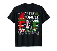 Funny Family Matching Pajamas Uncle ELF Christmas T-Shirt