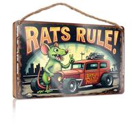 Funny Family Signs Wall Art Retro Rat Rod: The Ultimate Street Art Masterpiece Wooded Sign Room Decor For Men Office Decor(23X35CM)