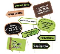 Funny Family Tree Reunion Photo Booth Props - Family Gathering Themed Party Decorations - Funny Photography Supplies - Selfie Props with Sticks - 10pcs