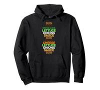 Funny Famous Big Fast-Food Burger - Mac n Cheese Ingredients Pullover Hoodie
