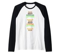 Funny Famous Big Fast-Food Burger - Mac n Cheese Ingredients Raglan Baseball Tee