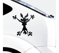Funny Famous Cartoon Runner Smashed Decal Sticker - Crashed Back View Character Vinyl for Car Window, Bumper or Van - Humorous Impact Cartoon Style Sticker - JDM - Motorsport Tuning Vinyl Decal