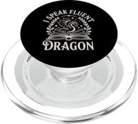 Funny Fantasy Book Bookish Quote - I Speak Fluent Dragon PopSockets PopGrip for MagSafe