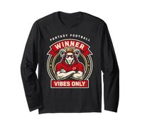 Funny Fantasy Football Winner Vibes ONLY Goat King Champion Long Sleeve T-Shirt