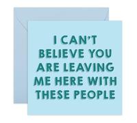 Funny Farewell Card - ‘Leaving Me with These People’ - Work Goodbye Card for Coworker, Colleagues, Boss, Women, Men, Buddy, Mate, Partner, Friend - Sarcastic Jokes - Comes with Stickers
