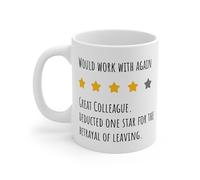 Funny Farewell Mug - Would Work with Again - Great Colleague Leaving Gift - 11 oz Ceramic Coffee Mug