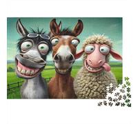Funny Farm Animals_2 1000 Pieces Jigsaw Puzzle for Couples Fun Present Home Activity Logic Skill Puzzle Premium Cardboard 52x38cm/1000pcs