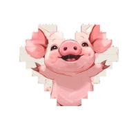 Funny Farm Animals Printed Jigsaw Puzzle 10.8x12.8 CM, Heart-Shaped Puzzle Challenging Game for Adults, Fun Decorative Wall Decor