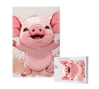 Funny Farm Animals Printed Jigsaw Puzzle with Storage Box, Wooden Puzzle for Adults and Kids, 1000 Pieces Family Fun Decorative Game