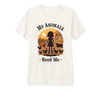 Funny Farm Girl Sorry I Cant My Animals Need Me Premium T-Shirt