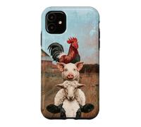 Funny Farm Stacked Animals Cow Sheep Pig Rooster Barnyard Case for iPhone 11