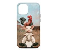 Funny Farm Stacked Animals Cow Sheep Pig Rooster Barnyard Case for iPhone 12/12 Pro