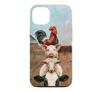 Funny Farm Stacked Animals Cow Sheep Pig Rooster Barnyard Case for iPhone 13