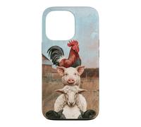 Funny Farm Stacked Animals Cow Sheep Pig Rooster Barnyard Case for iPhone 13 Pro