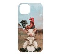 Funny Farm Stacked Animals Cow Sheep Pig Rooster Barnyard Case for iPhone 15 Plus