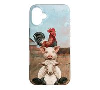 Funny Farm Stacked Animals Cow Sheep Pig Rooster Barnyard Case for iPhone 16 Plus