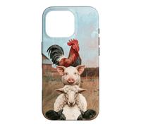 Funny Farm Stacked Animals Cow Sheep Pig Rooster Barnyard Case for iPhone 16 Pro