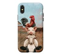 Funny Farm Stacked Animals Cow Sheep Pig Rooster Barnyard Case for iPhone X/XS