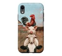 Funny Farm Stacked Animals Cow Sheep Pig Rooster Barnyard Case for iPhone XR