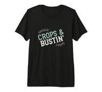Funny Farming Pun Growin' Crops & Bustin' chops Premium T-Shirt