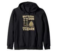 Funny Farming What Happens In The Barn Stays In The Barn Zip Hoodie