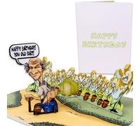 Funny Fart Birthday Card | Pop Up of 3D Old Man Passing Gas and Killing Flowers | 50th, 40th Birthday Cards For Men | 60th Birthday Card For Dad | Farting Bday Greetings for Grandfather