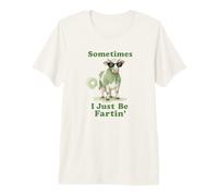Funny Farting Cow Sunglasses Humor Design Premium T-Shirt