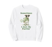 Funny Farting Cow Sunglasses Humor Design Sweatshirt