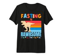 Funny Fasting Dinosaur Ramadan Kareem Islamic Fasting Kids Premium T-Shirt