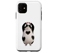 Funny Fat Black Cat Hearts Paws Sign Valentines Day V-Day Case for iPhone 11