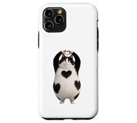 Funny Fat Black Cat Hearts Paws Sign Valentines Day V-Day Case for iPhone 11 Pro