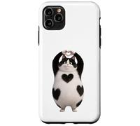 Funny Fat Black Cat Hearts Paws Sign Valentines Day V-Day Case for iPhone 11 Pro Max