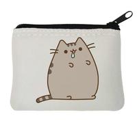 Funny Fat Cartoon Cat Neoprene Coin Purse Pouch 12x9cm White