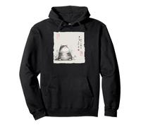 Funny Fat Cat Japanese Zen Buddha Chonky Cat Painting Pullover Hoodie