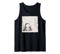 Funny Fat Cat Japanese Zen Buddha Chonky Cat Painting Tank Top