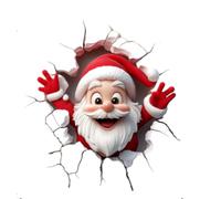 Funny Father Christmas Breaks Through The Wall Window Stickers，Door Stickers for Interior Doors，Window Christmas Decorations Indoor (Father Christmas Breaks Through The Wall)