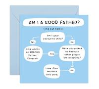 Funny Father Greeting Card - “Am I a Good Father” Flowchart - Hilarious Birthday or Fathers Day Card for Daddy, Papa, Dad, Family, Men - Comes with Fun Stickers