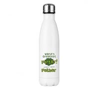 Funny Father Mug - “World’s Greatest Farter… Oops I Mean Father” Humorous Dad Gift Mug for Father’s Day, Stainless Steel Bottle. (White)