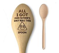 Funny Father’s Day Gift - Wooden Spoon Engraved All I Got for Father’s Day was This s**t Spoon - Silly Rude Gag Gift for Dad, Daddy, Grandad from Son/Daughter - Unique Gift Idea for Father’s Day