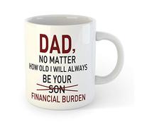 Funny Father Son Mug - Novelty Birthday Present Idea - Son Financial Burden Dad 11oz Coffee Mug Fathers Day