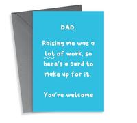Funny Father's Day/Birthday Card - Raising Me Was Hard Work