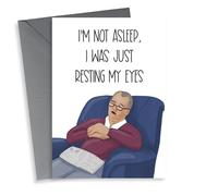 Funny Fathers Day Card/Birthday Card - I'm Not Asleep, I Was Just Resting My Eyes - Dad Sleeping On The Sofa