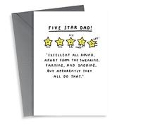 Funny Fathers Day Card - Five Star Dad!