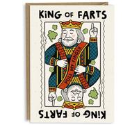 Funny Father's Day Card for Dad - King of Farts - From Son or Daughter - Birthday or Fathers Day Card for Husband, Grandad, or Men - Pull My Finger Joke
