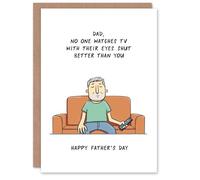 Funny Father's Day Card for Dad Sleeping Sofa TV Joke Greeting Card Blank Inside