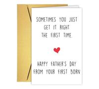 Funny Fathers Day Card from 1st Born, Humorous Fathers Day Card Gift for Dad from First Born Son Daughter Kids, Unique Father's Day Cards from First 1st Child