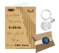 Funny Fathers Day Card, Funny Fathers Day Keyring Gifts for Dad Daddy, Novelty Quirky Father's Day Card and Keyring Presents with Gift Box from Son Daughter (Dad)